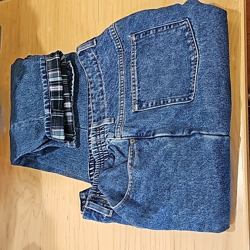 Women's Double L® Jeans, Ultra-High Rise Tapered Leg Flannel-Lined 18 tall
